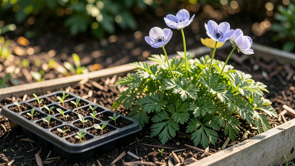 Anemone Blanda Planting: Layered Blooms and Deep Green Foliage Beauty