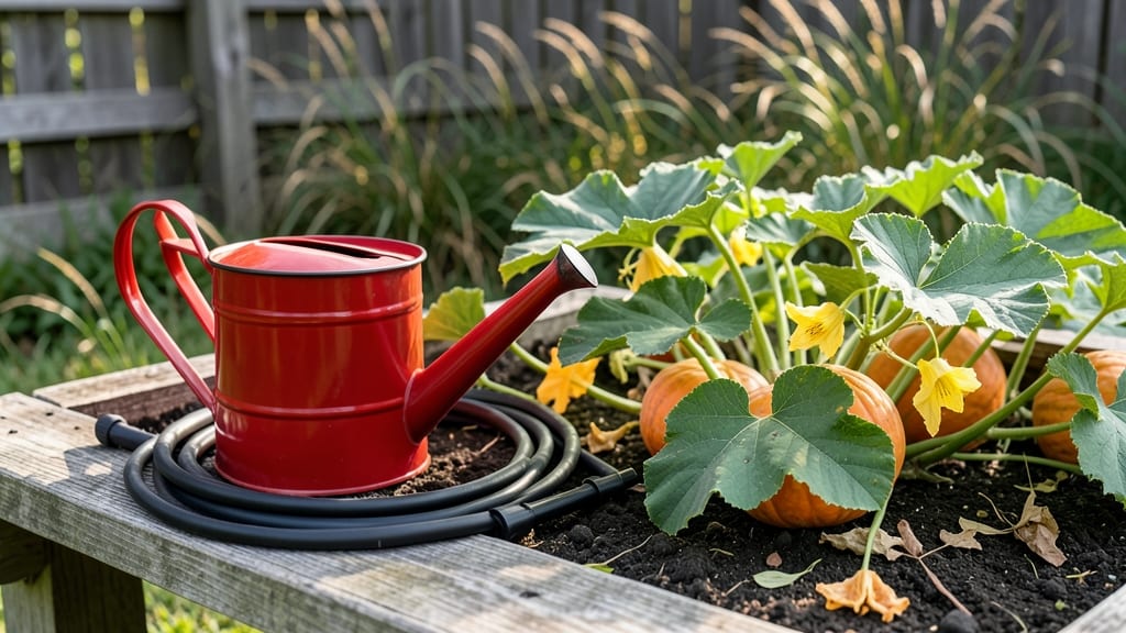 Watering Pumpkin Plants: Soil Moisture Secrets for Vines and Fruit Growth
